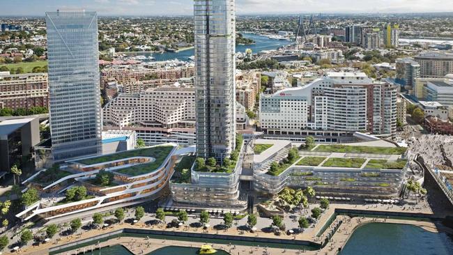 An overview of updated plans for Habourside, Darling Harbour.