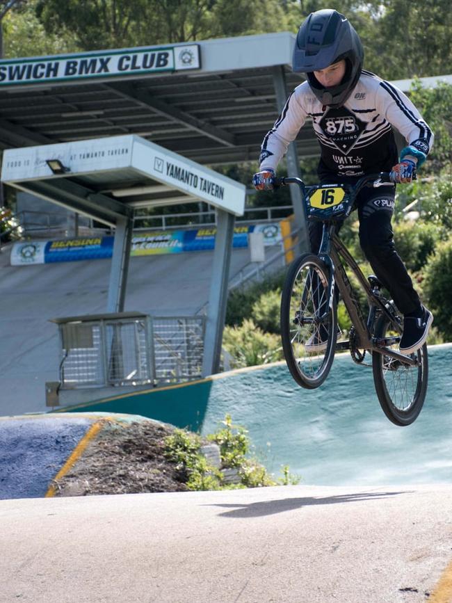 BMX riders enjoyed an opportunity to improve their jumping skills at the Ipswich BMX Riders Camp. Picture: Gary Reid