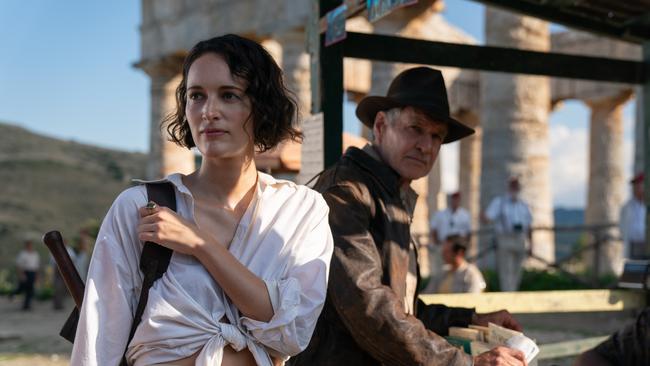 Phoebe Waller-Bridge and Harrison Ford in 's Indiana Jones and the Dial of Destiny.