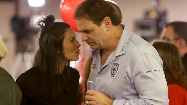 RTBU state secretary Luba Grigorovitch and CFMEU state secretary John Setka at an ALP event in 2016