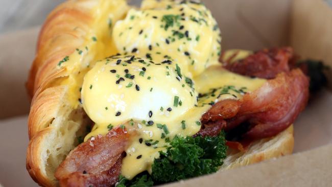 Burleigh Social’s eggs benedict in a croissant. Photo: Richard Gosling