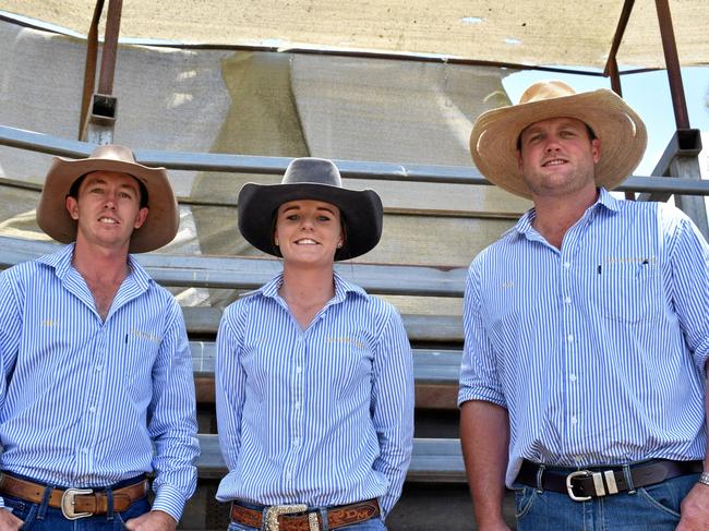 success: Simon Mollee, Jess Maskill and John Frith from Glen Arden Cattle Company. Picture: Cassandra Glover