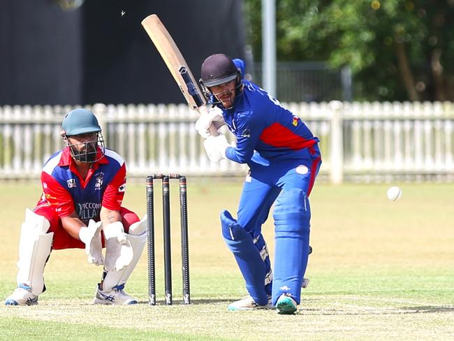 Pictured: Adam Trewin. Mulgrave v Barron River at Minniecon Gregory Oval – Walker Road Precinct. Cricket Far North First Grade 2024. Photo: Gyan-Reece Rocha.