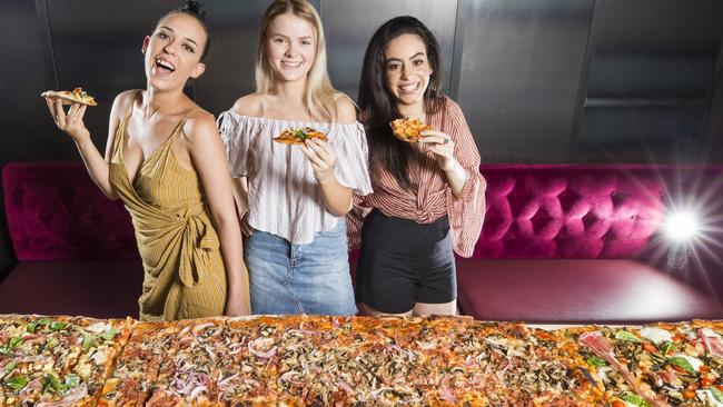 The three metre pizza is a Criniti's speciality. Picture: Lachie Millard.