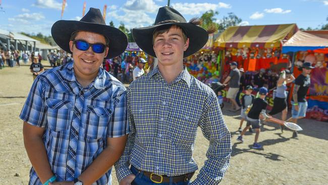 Tim Louden and Tom Creed at the 2018 Mount Larcom Show.