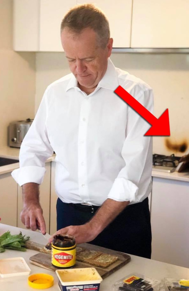 Bill Shorten's burnt kitchen. Picture: Facebook