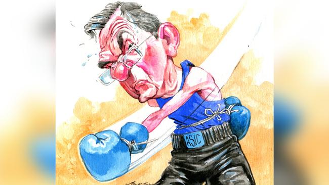 Sturt Krygsman illustration of ASIC chair Joe Longo.