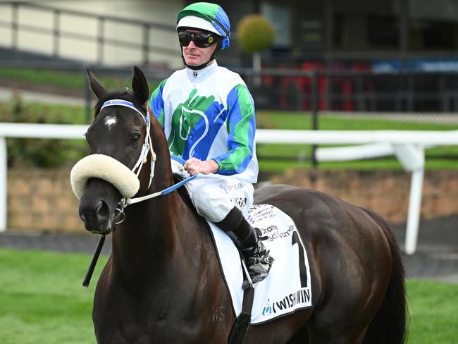 MELBOURNE, AUSTRALIA - SEPTEMBER 07: Luke Nolen riding I Wish I Win to the start of Race 9, the Charter Keck Cramer Moir Stakes - Betting Odds during Melbourne Racing at Moonee Valley Racecourse on September 07, 2024 in Melbourne, Australia. (Photo by Vince Caligiuri/Getty Images)