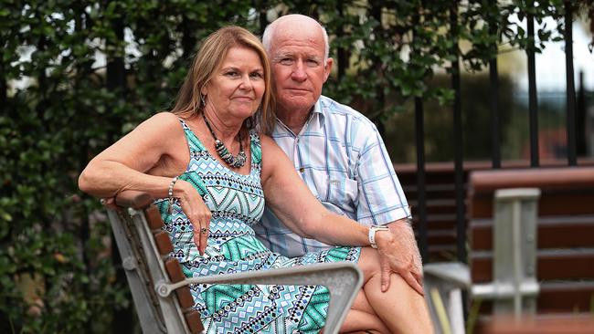 31/1/2019: Self funded retirees John and Rhonda Cadzow, outside a Senate Committee hearing at Upper Coomera on the Gold Coast. The couple are very concerned at the possibility of the Labor parties change in franking credits rules will affecting their lifestyle. Lyndon Mechielsen/The Australian