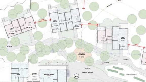 An aerial proposed layout of the temporary refuge accommodation. Picture: Hornsby Council