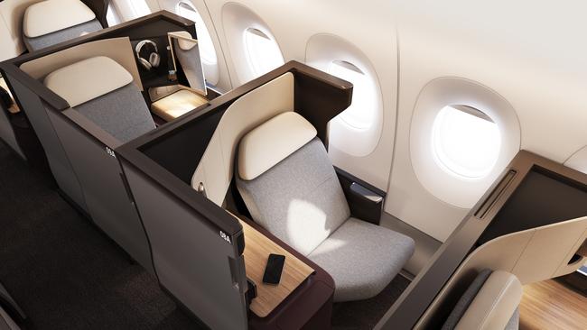 Qantas business class.