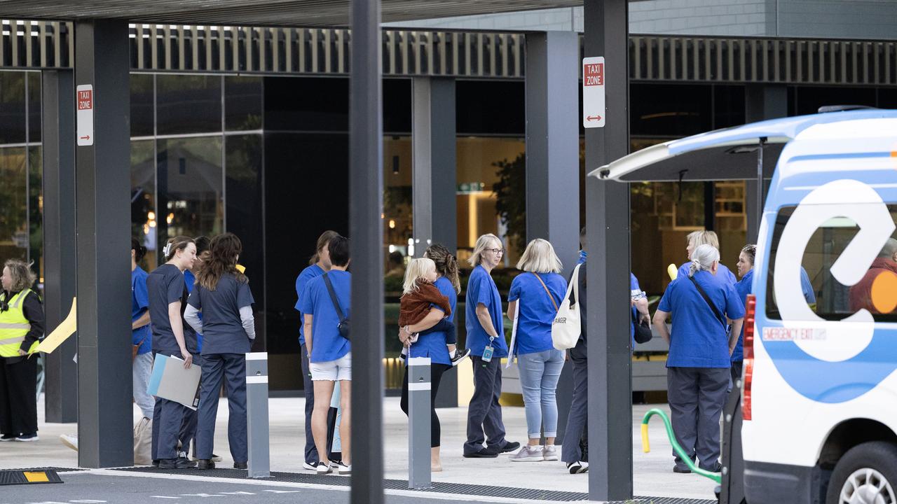 Nurses protest outside Northern Beaches Hospital. Picture: Brendan Read/Daily Telegraph