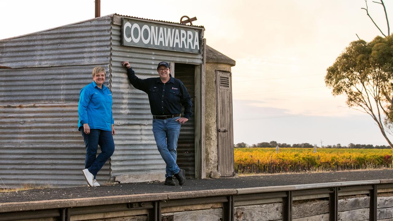 Making a “vine change” – from Melbourne to SA’s Limestone Coast – is paying off for Kerry and Simon Meares of Coonawarra Experiences. Picture: Jamie McDonald
