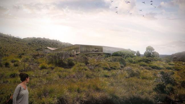 Artist’s impression of Dove Lake viewing shelter development proposal. Picture: Tasmanian Government.