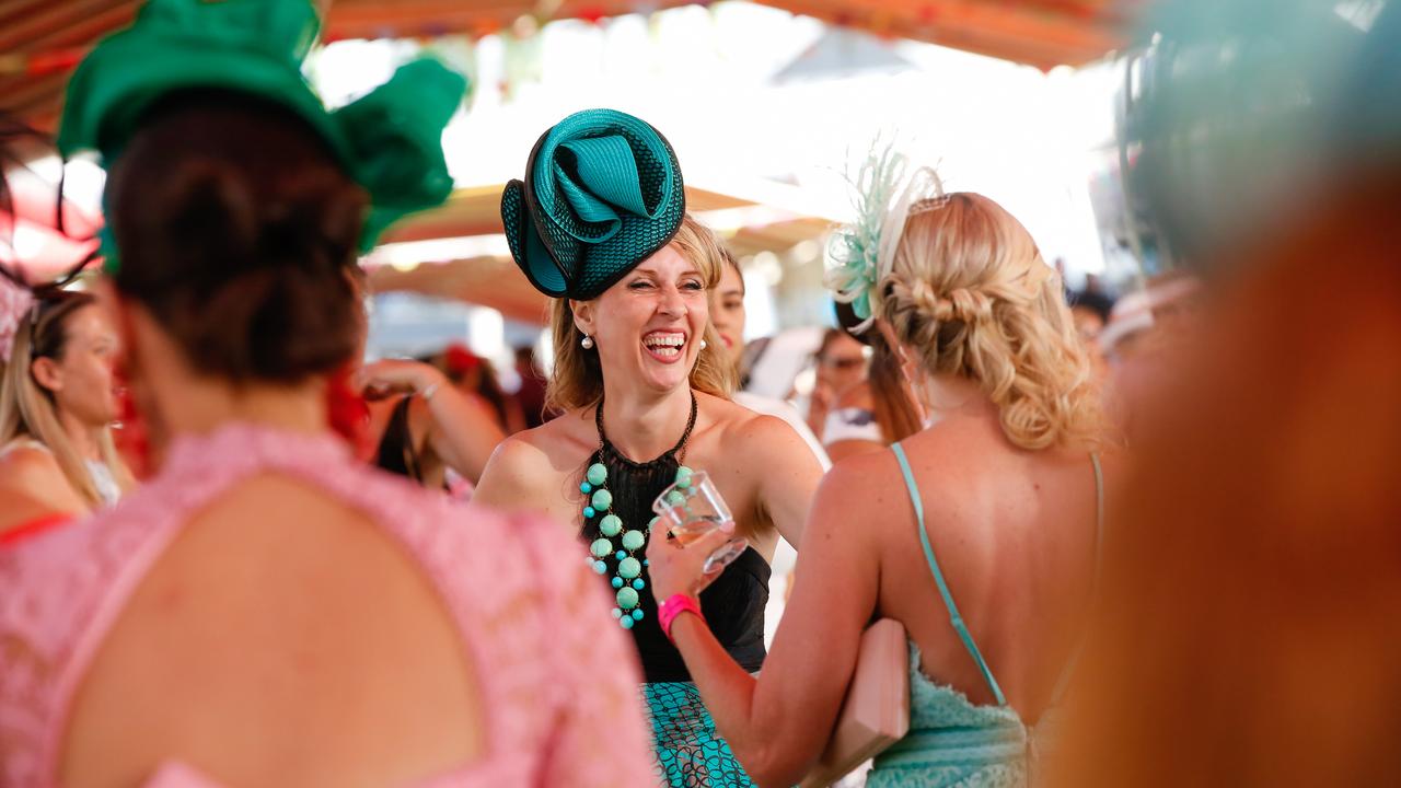 In the general admission pavilion at the Bridge Toyota Ladies Day. Picture: GLENN CAMPBELL