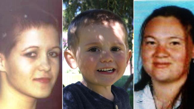 Northern NSW missing people (L-R) Rose Howell, William Tyrell, Kylee-Ann Schaffer