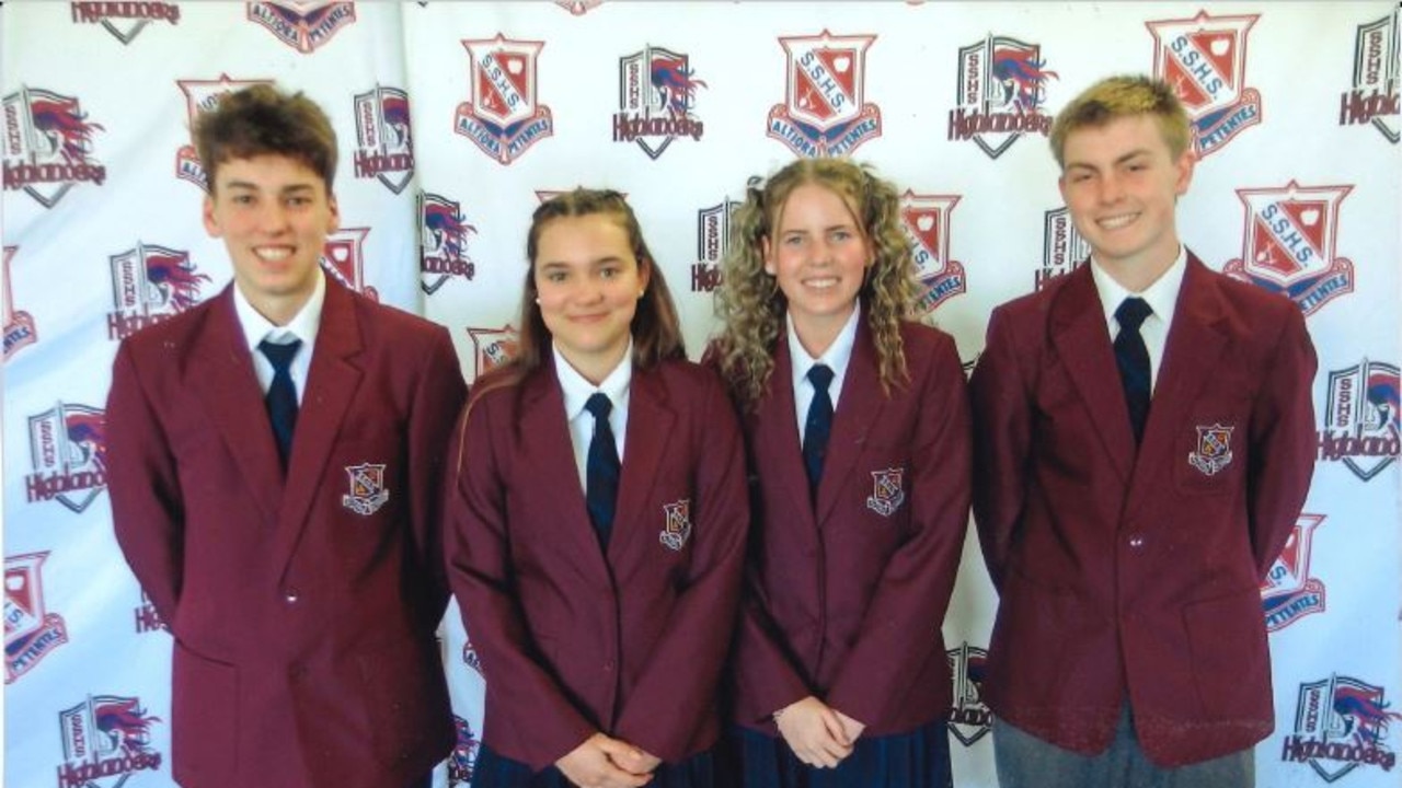 Stanthorpe State High School 2022 school captains Kyle McCarthy, Alyssa Garsparin, Lauren Coelli, and Dylan Gow.