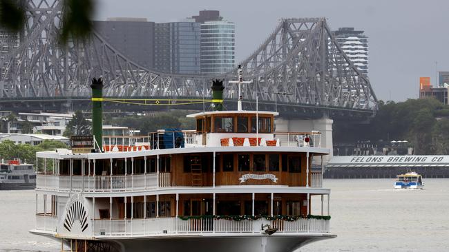 One of the Kookaburra Queen cruise boats operating on the Brisbane River in December, 2020. Picture: David Clark