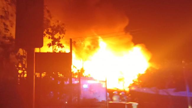 Flames engulf Matthew and Krystal's Paddington home. Picture: supplied