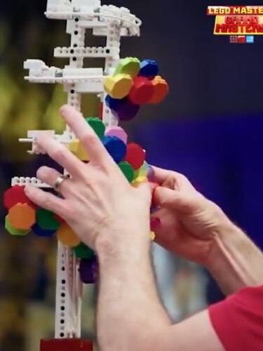 Lego Masters contestants attempted to recreate the famous balloon house from the Disney film Up. Picture: Twitter