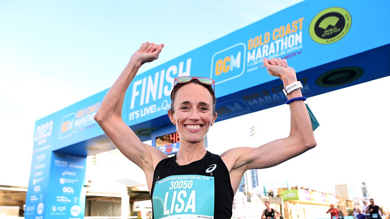 Lisa Weightman at the Gold Coast Marathon. Picture: John Gass