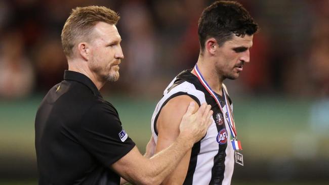 Nathan Buckley condemned the crowd booing of Scott Pendlebury. Picture: Getty Images