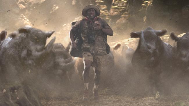 Kevin Hart on the run in Jumanji: Welcome To the Jungle.