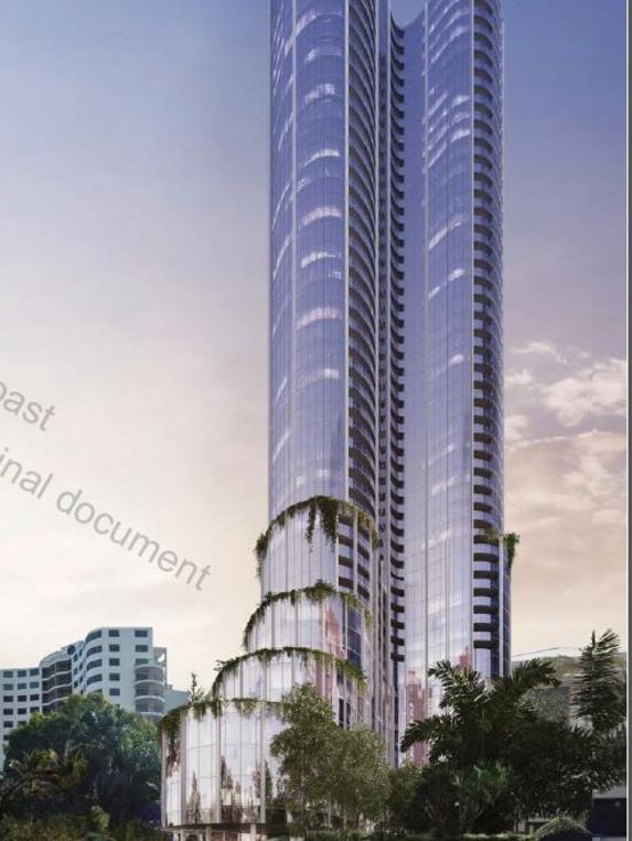 Artist’s impression of the Winten No. 50 tower planned for Main Beach.