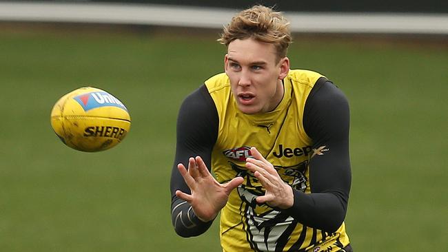 Tom Lynch at Richmond training early in 2019. Picture: Michael Klein