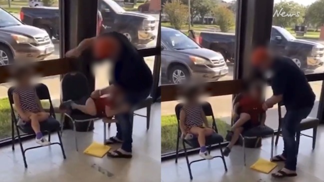 Man filmed brutally spanking a child in public