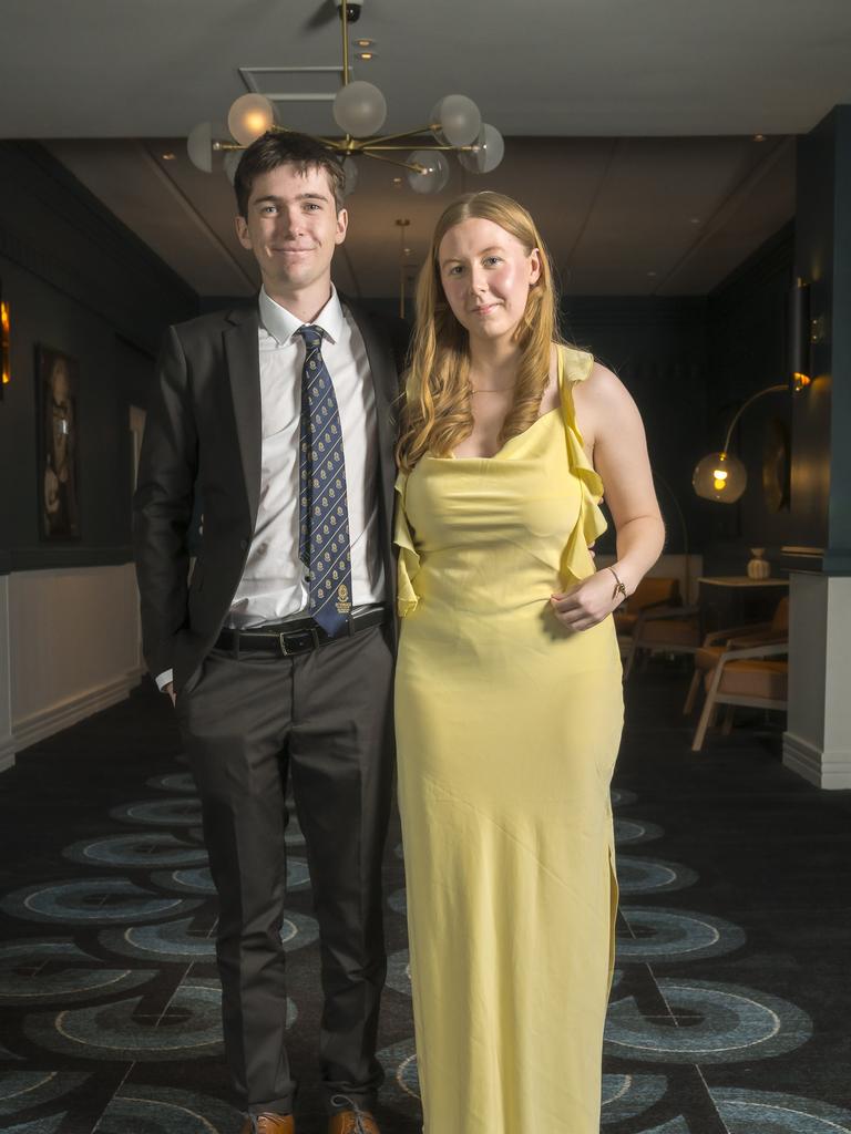 Angus Percey and Udelle Linnell - St Virgil's College Leavers 2024 at Wrest Point. Picture: Caroline Tan