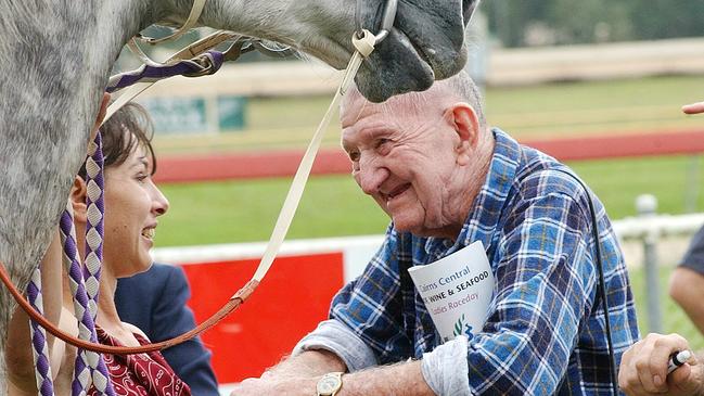 Trainer Nicole Homann and owner Fred Lanskey in 2005. Photo: Nellie Pratt.