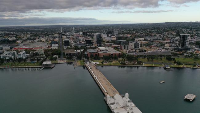 Cunningham Pier, Geelong Waterfront and the CBD. Picture: Alan Barber