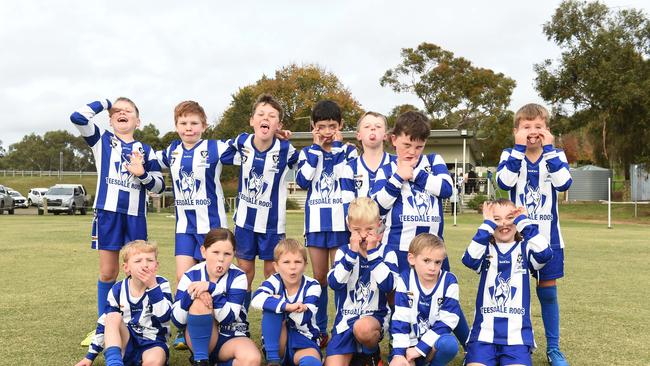Teesdale under-9 football team pull their funniest faces.