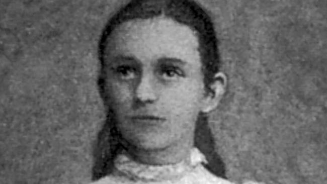 Copy pic - Grace Macdonald (Longreach Cinderella) murdered by father Angus Randall Macdonald and stepmother Florence Alma Cowell - crime qld murder 1903 history headshot alone (from book 'Mostly Murder' by Hugh Macmaster)