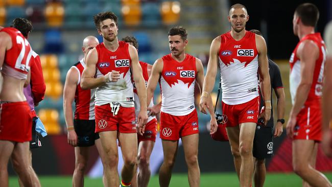 The Swans lament a tough day at the office. Picture: AFL Photos/Getty Images