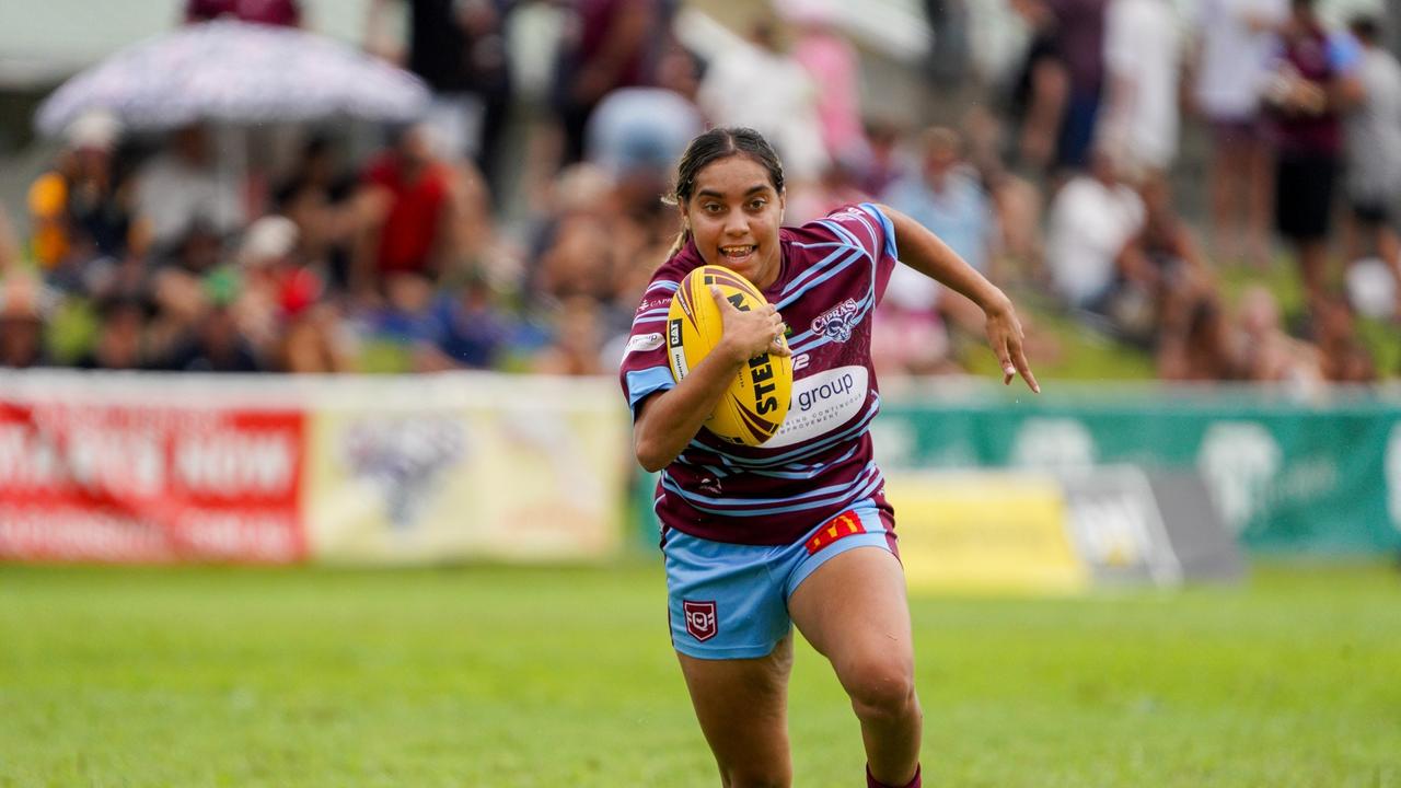 Shauna Barnham playing as a Capras’ player last season - she moved to Souths Logan this year.