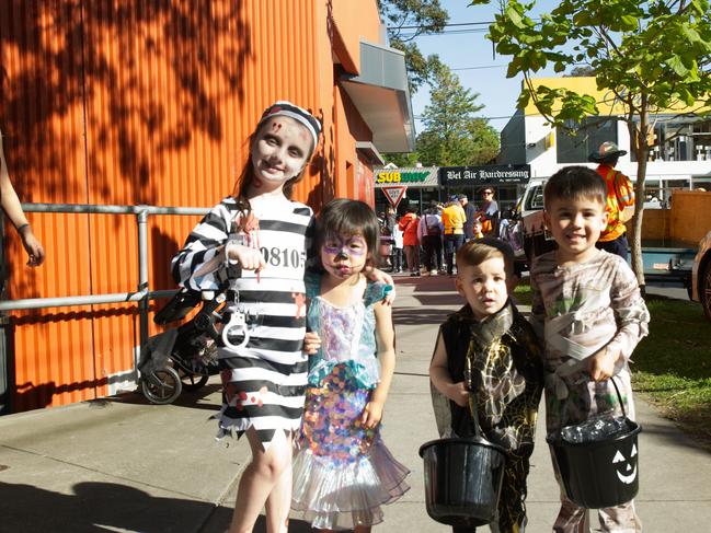 Ashlee, Maddie, William and Wesley at the Greythorn Halloween festival.