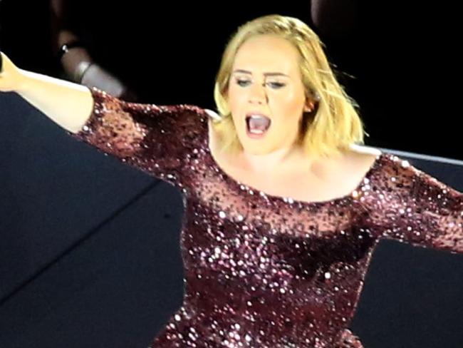 Adele singing i concert at the Gabba - Photo Steve Pohlner