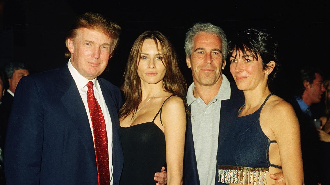 Former US president Donald Trump with wife Melania, Jeffrey Epstein, and Ghislaine Maxwell pose together at the Mar-a-Lago club, Palm Beach, Florida in 2000. Maxwell said of Trump: ‘I was very grateful when he wished me well’. Picture: Davidoff Studios