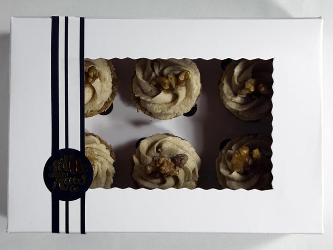 A box of raw vegan cupcakes from Little Raw Co.