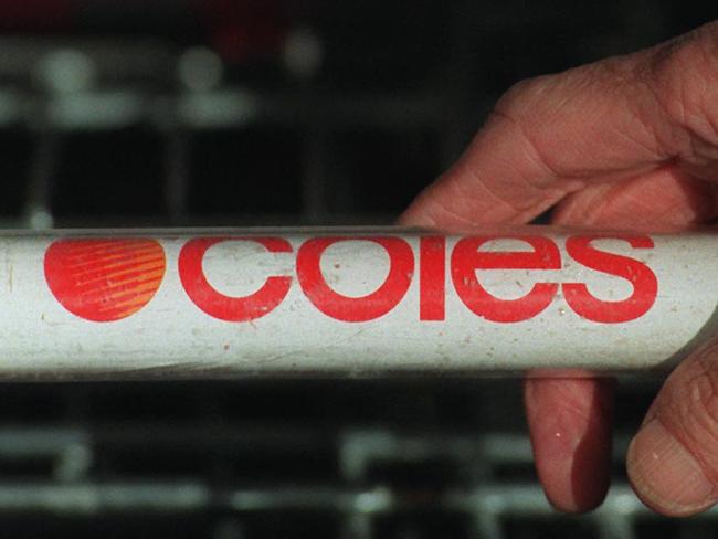 Coles supermarket shopping trolleys. trolley logo