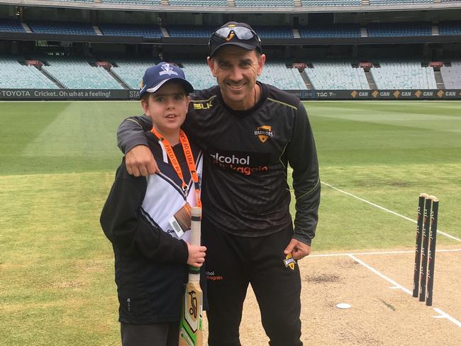 Blake and Australian cricket coach Justin Langer, another proud supporter of Blake’s Army.