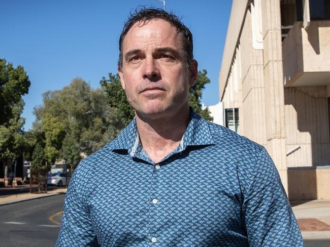 Gavin Morris, the principal of Alice Springs Indigenous school Yipirinya, outside Alice Springs local court on Tuesday, August 13. Picture: Liam Mendes