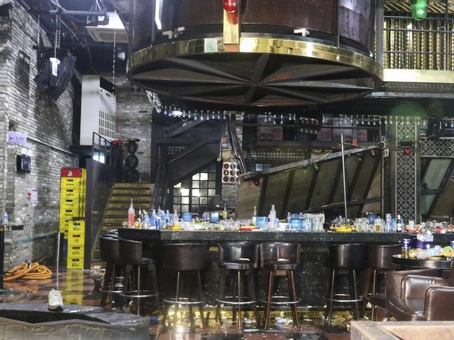 A collapsed internal balcony is seen at the nightclub in Gwangju, South Korea. Picture: AP