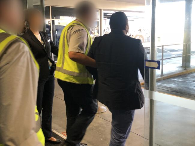 A Sierra Leone national was detained at Sydney Airport after child exploitation material was found during a baggage examination.