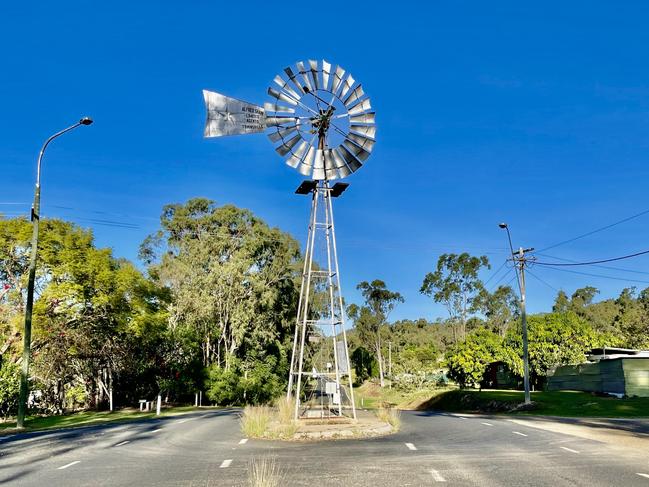 The town of Watsonville on the Atherton Tablelands is known for a large windmill in the middle of the road. Picture: Peter Carruthers