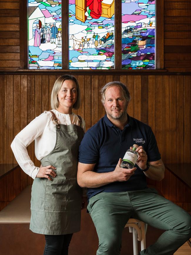 Bridport Distilling Co owners Jess and Chris Carins. Picture: Olivia Sattler.