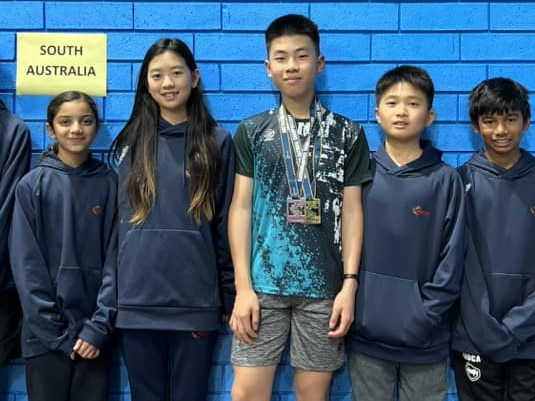 Keith Wong (middle) has been a standout in Badminton for SA. Picture: Supplied