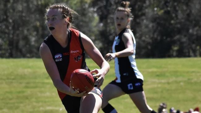 Kristen Kessler in action for the Killarney Vale Bombers. Photo: supplied